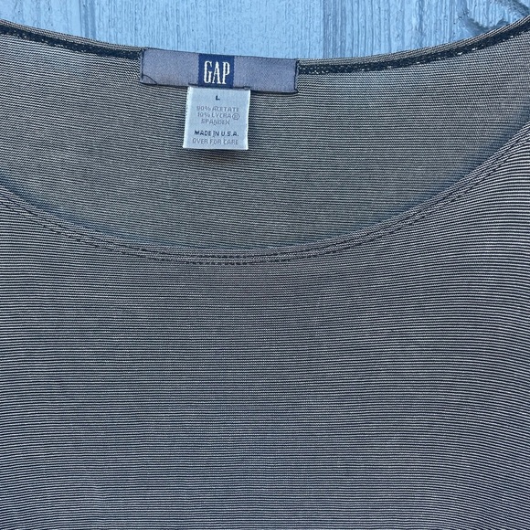 Gap Black and White ribbed lightweight flowy Long Sleeve Women's Top - Picture 4 of 5